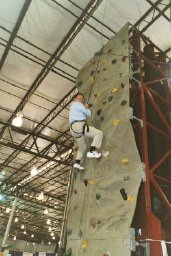 John Galiette, BRS Bureau Chief reaches the top of the wall